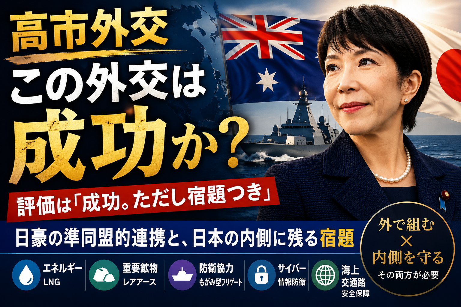 高市外交は成功か？日豪の準同盟的連携と日本に残る本当の宿題
