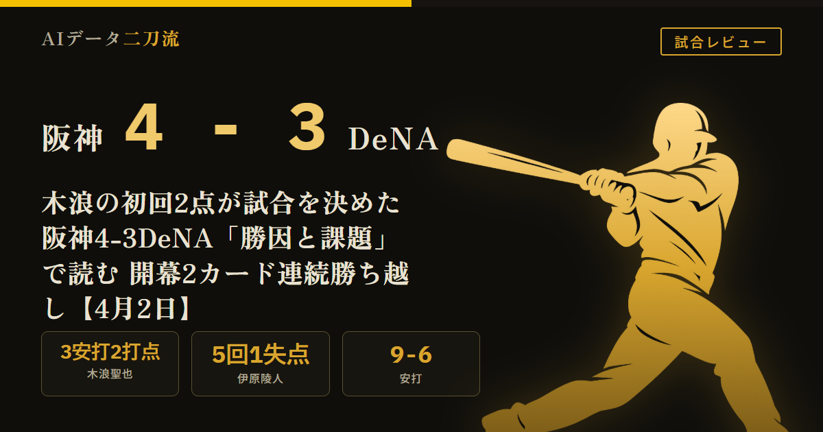 阪神4-3DeNA