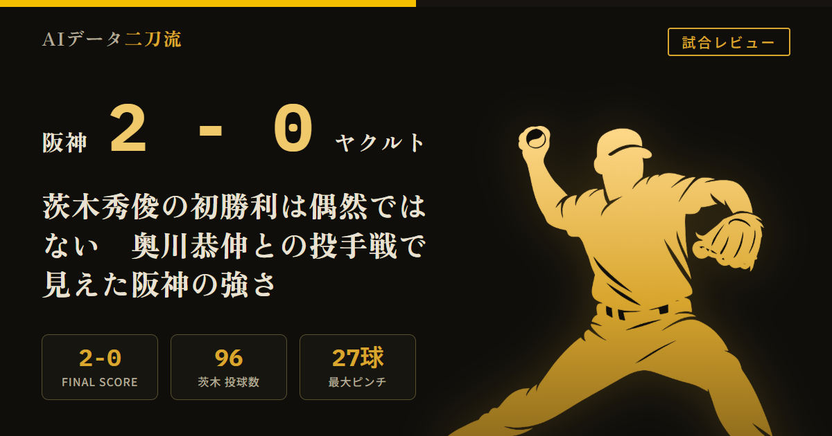 阪神2-0ヤクルト